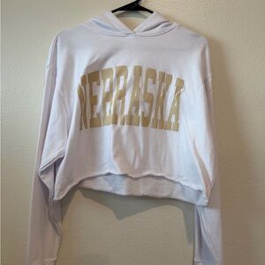 Reflex Women's White and Gold Nebraska Hoodie